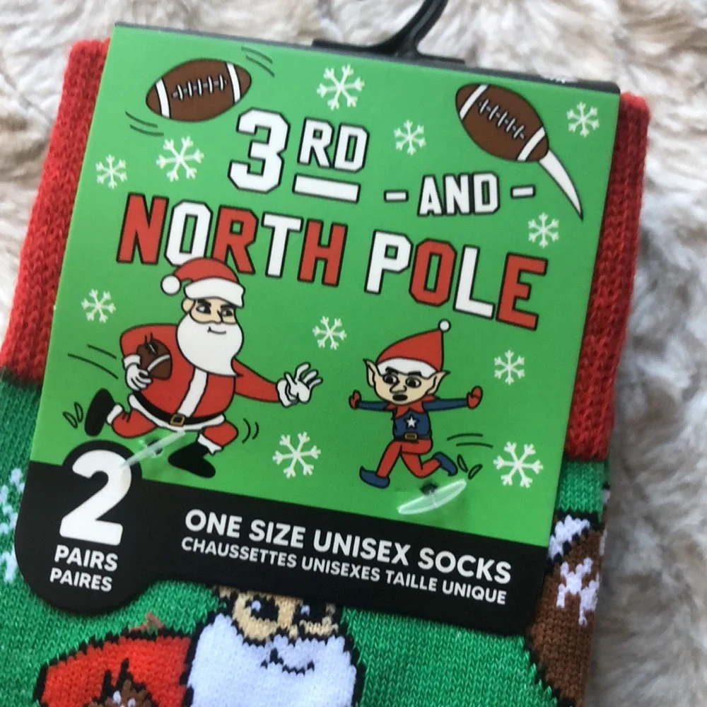 Festive Santa Football Christmas Socks